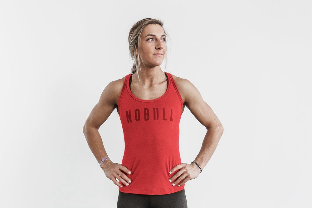 NOBULL Women's Racerback Tank Tops - Red Alert - Ireland (2806YILBH)